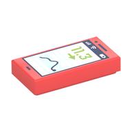 Visuel indicatif Rebrickable de Carreau 1 x 2 avec téléphone intelligent, graphique / niveau de glucose motif imprimé (Tile 1 x 2 with Smart Phone, Graph / Glucose Level Print)