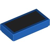 Visuel indicatif Rebrickable de Tuile 1 x 2 avec motif noir Surface imprimée (Tile 1 x 2 with Black Surface Print)