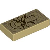 Visuel indicatif Rebrickable de Tuile 1 x 2 avec motif imprimé de figurine de sorcière brun rougeâtre (Tile 1 x 2 with Reddish Brown Scarlet Witch Figure Print)