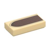 Visuel indicatif Rebrickable de Tuile 1 x 2 avec motif imprimé Porte en bois arqué (Tile 1 x 2 with Arched Wooden Door Print)