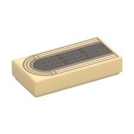 Visuel indicatif Rebrickable de Tuile 1 x 2 avec motif imprimé Fenêtre arquée (Tile 1 x 2 with Arched Window Print)