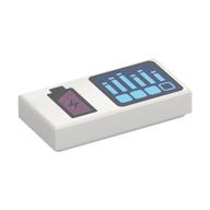 Visuel indicatif Rebrickable de Tuile 1 x 2 avec batterie, motif imprimé graphique (Tile 1 x 2 with Battery, Graph Print)