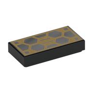 Visuel indicatif Rebrickable de Tuile 1 x 2 avec circuit d'or / panneau solaire imprimé (Tile 1 x 2 with Gold Circuitry / Solar Panel Print)