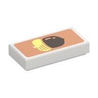 Visuel indicatif Rebrickable de Tuile 1 x 2 avec gland sur fond nougat motif imprimé (Tile 1 x 2 with Acorn on Nougat Background Print)