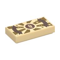 Visuel indicatif Rebrickable de Tuile 1 x 2 avec défilement/parchemin avec motif imprimé Invisibilité Magie (Tile 1 x 2 with Scroll/Parchment with Invisibility Spell Print)