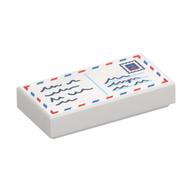 Visuel indicatif Rebrickable de Tuile 1 x 2 avec le modèle imprimé de lettre de courrier aérien (Tile 1 x 2 with Air Mail Letter Print)