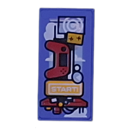 Visuel indicatif Rebrickable de Tuile 1 x 2 avec console de jeu, contrôleur motif imprimé (Tile 1 x 2 with Game Console, Controller Print)