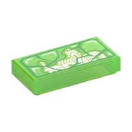 Visuel indicatif Rebrickable de Tuile 1 x 2 avec panneau de verre cassé vert, madrigal maison imprimé (Tile 1 x 2 with Green Broken Glass Panel, Madrigal House Print)