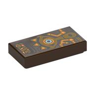 Visuel indicatif Rebrickable de Tuile 1 x 2 avec motif imprimé ardoise shiekah (Tile 1 x 2 with Shiekah Slate Print)