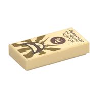 Visuel indicatif Rebrickable de Tuile 1 x 2 avec motif imprimé de charme de rire hideux de tasha (Tile 1 x 2 with Tasha's Hideous Laughter Spell Print)
