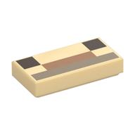 Visuel indicatif Rebrickable de Tuile 1 x 2 avec motif imprimé brun foncé/nougat moyen/brun foncé (Tile 1 x 2 with Pixelated Dark Brown/Medium Nougat/Dark Tan Face Print)