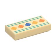 Visuel indicatif Rebrickable de Tuile 1 x 2 avec motif imprimé Bleu/Orange/Orange Clair Orange (Tile 1 x 2 with Blue/Orange/Bright Light Orange Squares Print)