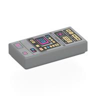 Visuel indicatif Rebrickable de Tuile 1 x 2 avec écran de données (Tricorder médical) motif imprimé (Tile 1 x 2 with Data Screen (Medical Tricorder) Print)