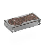 Visuel indicatif Rebrickable de Tuile 1 x 2 avec 'Copper Bones', clé de crâne de cuivre imprimé (Tile 1 x 2 with 'Copper Bones', Copper Skull Key Print)