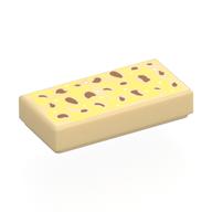 Visuel indicatif Rebrickable de Tuile 1 x 2 avec motif imprimé Focaccia (Tile 1 x 2 with Focaccia Print)