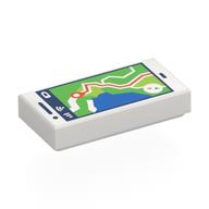 Visuel indicatif Rebrickable de Carreau 1 x 2 avec téléphone intelligent, écran de navigation motif imprimé (Tile 1 x 2 with Smart Phone, Navigation Screen Print)