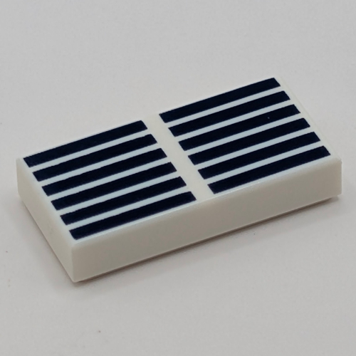 Visuel indicatif Rebrickable de Tuile 1 x 2 avec des lignes bleu foncé / Panneaux solaires motif imprimé (Tile 1 x 2 with Dark Blue Lines / Solar Panels Print)
