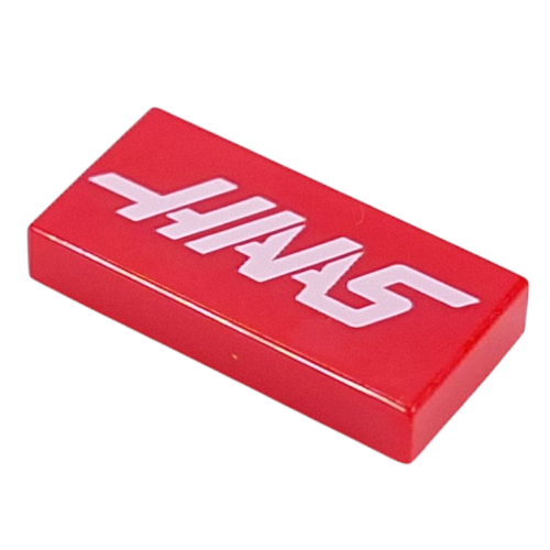 Visuel indicatif Rebrickable de Tuile 1 x 2 avec motif imprimé blanc 'HAAS' (Tile 1 x 2 with White 'HAAS' Print)