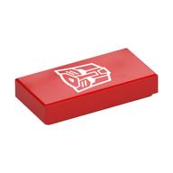 Visuel indicatif Rebrickable de Tuile 1 x 2 avec motif imprimé blanc symbole autotron (Tile 1 x 2 with White Autotron Symbol Print)