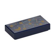 Visuel indicatif Rebrickable de Tuile 1 x 2 avec étoiles jaunes, motif imprimé Constellation (Tile 1 x 2 with Yellow Stars, Constellation Print)