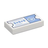Visuel indicatif Rebrickable de Tuile 1 x 2 avec motif imprimé Billet Bleu Moyen (Tile 1 x 2 with Medium Blue Ticket Print)