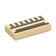 Visuel indicatif Rebrickable de Tuile 1 x 2 avec motif imprimé Rectangles gris clair, nougat, marron foncé (Tile 1 x 2 with Light Bluish Grey, Nougat, Dark brown Rectangles Print)