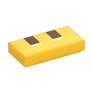 Visuel indicatif Rebrickable de Tuile 1 x 2 avec motif imprimé de narines rougeâtres pixelisées (Tile 1 x 2 with Pixelated Reddish Brown Nostrils Print)