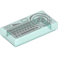 Visuel indicatif Rebrickable de Tuile 1 x 2 avec motif imprimé clavier blanc (Tile 1 x 2 with White Keyboard Print)