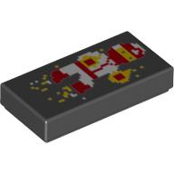 Visuel indicatif Rebrickable de Tuile 1 x 2 avec motif imprimé ninja pixélisé (Tile 1 x 2 with Pixelated Ninja Print)