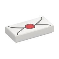 Visuel indicatif Rebrickable de Tuile 1 x 2 avec lettre, sceau de cire motif imprimé (Tile 1 x 2 with Letter, Wax Seal Print)