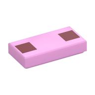 Visuel indicatif Rebrickable de Tuile 1 x 2 avec deux carrés rose foncé (Tile 1 x 2 with Two Dark Pink Squares)