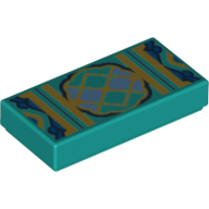 Visuel indicatif Rebrickable de Tuile 1 x 2 avec motif imprimé géométrique chinois (Tile 1 x 2 with Chinese Geometric Print)