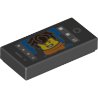 Visuel indicatif Rebrickable de Tuile 1 x 2 avec écran de téléphone intelligent avec motif imprimé Jay Walker Selfie (Tile 1 x 2 with Smart Phone Screen with Jay Walker Selfie Print)