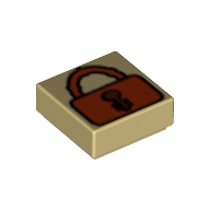 Visuel indicatif Rebrickable de Tuile 1 x 1 avec motif imprimé Cadenas (Tile 1 x 1 with Padlock Print)