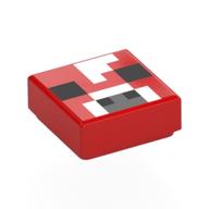 Visuel indicatif Rebrickable de Tuile 1 x 1 avec motif imprimé Visage de vache pixelisé noir/blanc (Tile 1 x 1 with Black/White Pixelated Cow Face Print)