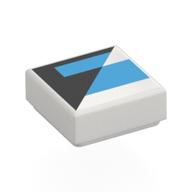 Visuel indicatif Rebrickable de Tuile 1 x 1 avec motif imprimé noir/azur foncé (Tile 1 x 1 with Dark Azure/Black Shapes Print)