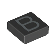 Visuel indicatif Rebrickable de Tuile 1 x 1 avec lettre majuscule B motif imprimé (Tile 1 x 1 with letter Capital B Print)