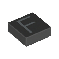 Visuel indicatif Rebrickable de Tuile 1 x 1 avec lettre majuscule F motif imprimé (Tile 1 x 1 with letter Capital F Print)