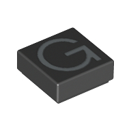 Visuel indicatif Rebrickable de Tuile 1 x 1 avec lettre majuscule G motif imprimé (Tile 1 x 1 with letter Capital G Print)