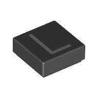 Visuel indicatif Rebrickable de Tuile 1 x 1 avec lettre majuscule L motif imprimé (Tile 1 x 1 with letter Capital L Print)
