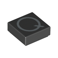 Visuel indicatif Rebrickable de Tuile 1 x 1 avec lettre majuscule q motif imprimé (Tile 1 x 1 with letter Capital Q Print)