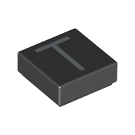 Visuel indicatif Rebrickable de Tuile 1 x 1 avec lettre majuscule T motif imprimé (Tile 1 x 1 with letter Capital T Print)