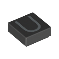 Visuel indicatif Rebrickable de Tuile 1 x 1 avec lettre majuscule U motif imprimé (Tile 1 x 1 with letter Capital U Print)