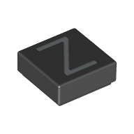 Visuel indicatif Rebrickable de Tuile 1 x 1 avec lettre majuscule Z motif imprimé (Tile 1 x 1 with letter Capital Z Print)