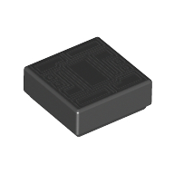 Visuel indicatif Rebrickable de Tuile 1 x 1 avec motif imprimé Polygones Gris (Tile 1 x 1 with Gray Polygons Print)