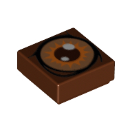 Visuel indicatif Rebrickable de Tuile 1 x 1 avec le beige foncé et l'œil orange ent imprimé (Tile 1 x 1 with Dark Tan and Orange Ent Eye Print)
