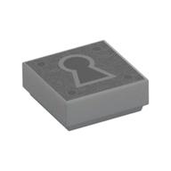 Tuile 1 x 1 avec motif imprimé trou de serrure (Tile 1 x 1 with Keyhole Print)