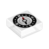 Visuel indicatif Rebrickable de Tuile 1 x 1 avec motif imprimé boussole (Tile 1 x 1 with Compass Print)