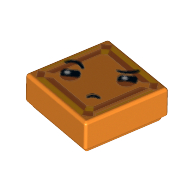Visuel indicatif Rebrickable de Tuile 1 x 1 avec motif imprimé Visage aux yeux rétrécis, un sourcil surélevé et une petite fronce (kryptomite) (Tile 1 x 1 with Face with Narrowed Eyes, One Eyebrow Raised and Small Frown (Kryptomite) Print)