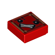Visuel indicatif Rebrickable de Tuile 1 x 1 avec motif imprimé Visage avec yeux en colère et dents nues (Kryptomite) (Tile 1 x 1 with Face with Angry Eyes and Bared Teeth (Kryptomite) Print)